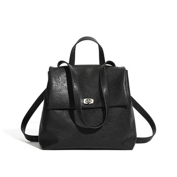 Women's Genuine Leather Large Capacity Fashion Versatile Backpack