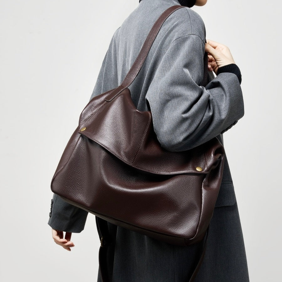 Women's Retro Genuine Leather Soft Minimalist Casual Tote Bag